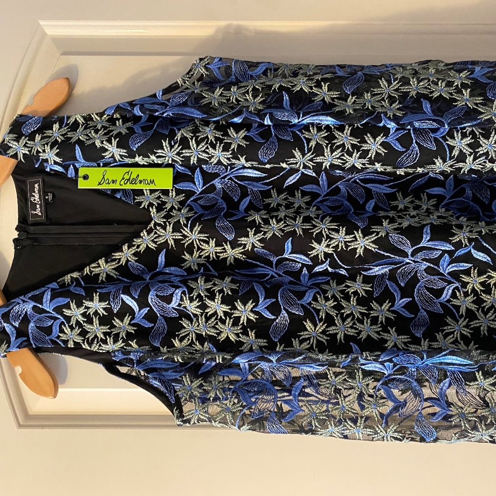 Sam Edelman Women's Cold Shoulder Embroidered Mesh